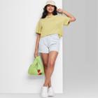 Women's Short Sleeve Relaxed Fit Cropped T-shirt - Wild Fable Green Apple Xxs