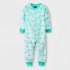 Baby Girls' Star Wars Baby Yoda Plush Fleece Union Suit - Blue