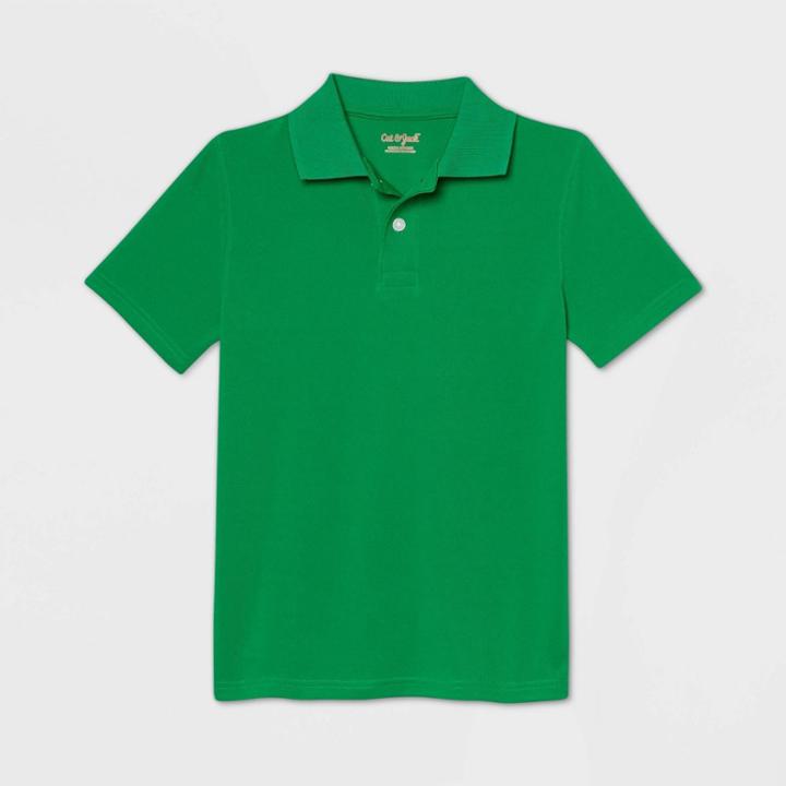 Oversizeboys' Short Sleeve Performance Uniform Polo Shirt - Cat & Jack Light Green