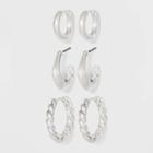 Hinged Twisted And Smooth Hoop Earrings - Universal Thread