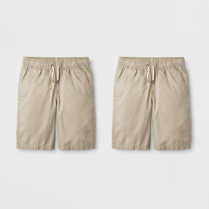 Boys' 2pk Pull-on Shorts - Cat & Jack Beige