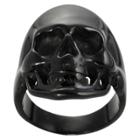 Daxx Men's Black Stainless Steel Skull Ring - Black