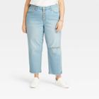 Women's Plus Size Curvy Fit High-rise Vintage Straight Cropped Jeans - Universal Thread