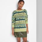 Women's Textured Stitch Crewneck Pullover Sweater - Wild Fable Green Multi