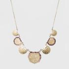 Frontal Woven Geo And Half Disc Frontal Necklace - Universal Thread Gold, Women's