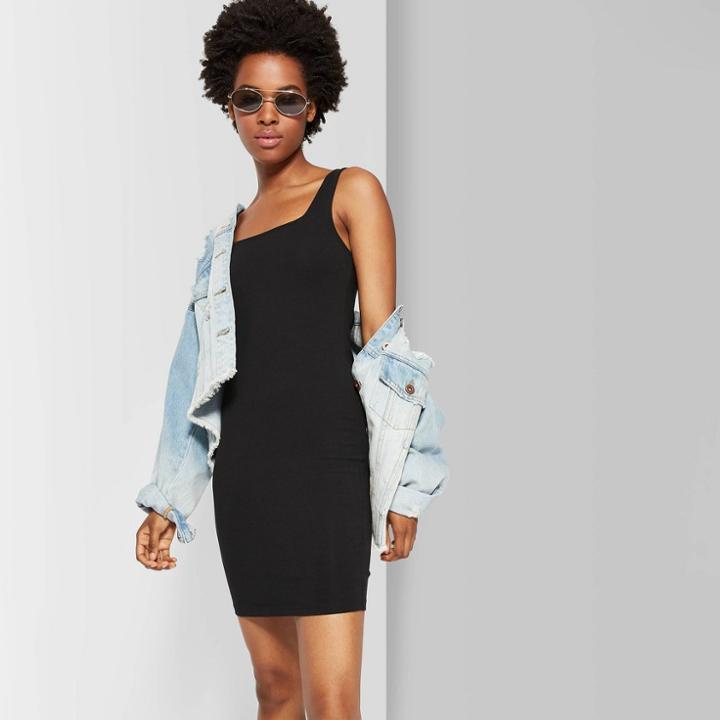 Target Women's Strappy Square Neck Knit Dress - Wild Fable Black