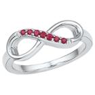 Target Created Ruby Prong Set Infinity Ring In Sterling Silver (6.00), Girl's, White