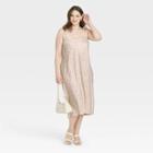 Women's Plus Size Apron Slip Dress - A New Day Cream Floral Print 2x, Ivory Floral Print