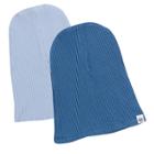 Honest Baby Boys' 2pk Organic Cotton Chunky Rib Beanie - Blue