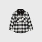 Toddler Boys' Sherpa Collar Buffalo Check Button-down Shirt - Art Class Black