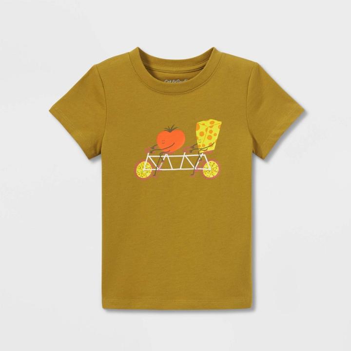 Toddler Boys' Pizza Bike Short Sleeve Graphic T-shirt - Cat & Jack Olive Green