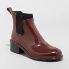 Women's Camille Heeled Rain Boots - A New Day Burgundy