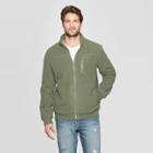 Men's Standard Fit Fleece Sherpa Jacket - Goodfellow & Co Late Night Green S, Size: Small, Late Black Green