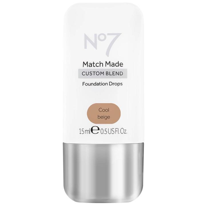 No7 Match Made Foundation Drops Cool Beige - 0.5oz, Adult Unisex