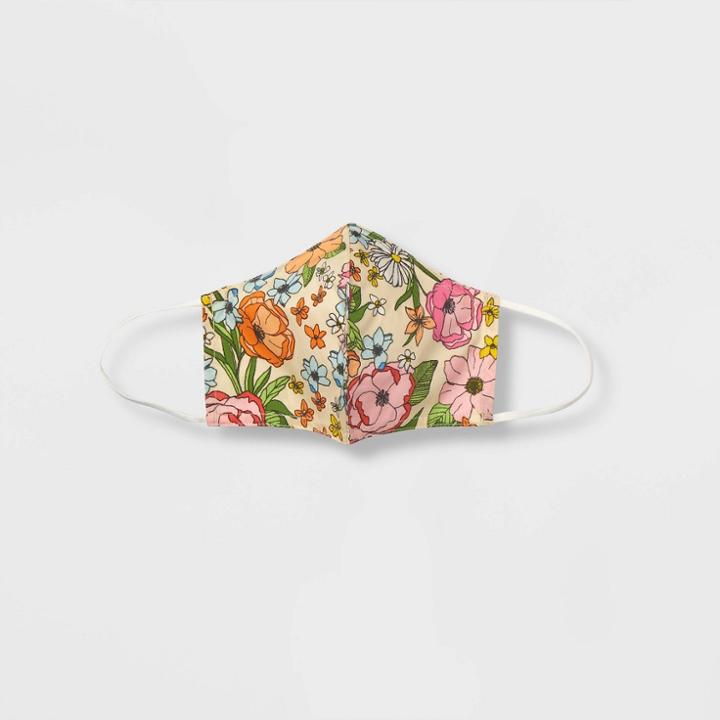 Women's Mask - Who What Wear Cream Floral S/m, Ivory Floral