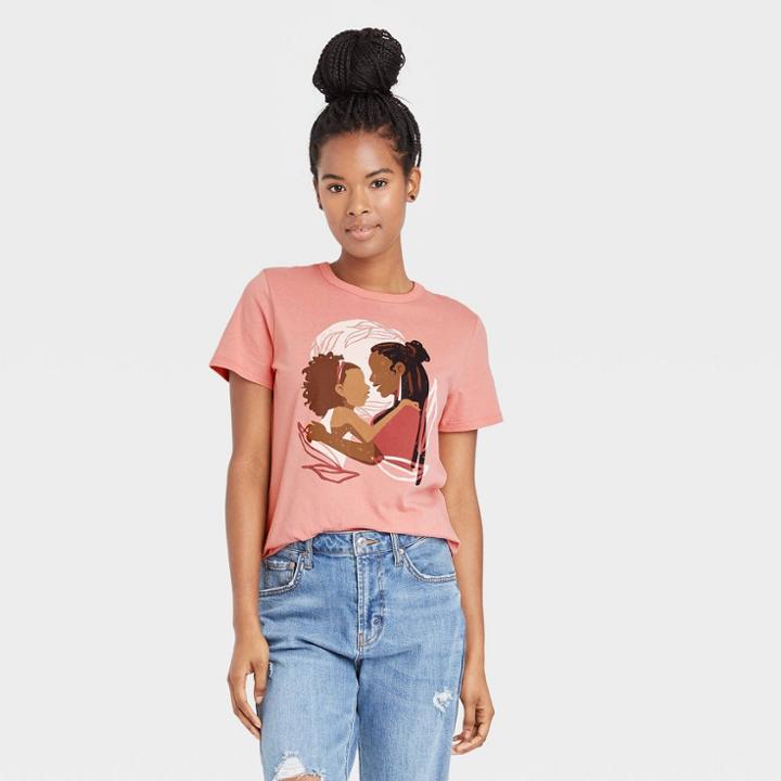 Well Worn Black History Month Women's Mother/daughter Short Sleeve Graphic T-shirt - Pink Rose