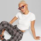 Women's Short Sleeve Cropped T-shirt - Wild Fable White