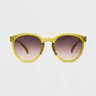 Women's Shiny Plastic Round Sunglasses - Universal Thread Black