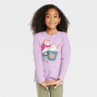 Girls' 'owl' Long Sleeve Graphic T-shirt - Cat & Jack Dusty Violet Xs, Dusty Purple