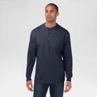 Dickies Men's Big & Tall Cotton Heavyweight Long Sleeve Pocket Henley Shirt- Dark Navy Xl Tall,