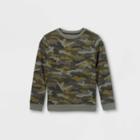 Boys' Camo Print Pullover Fleece Sweatshirt - Cat & Jack Gray/green