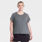 Women's Plus Size Short Sleeve Run T-shirt - All In Motion Charcoal Heather