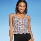 Women's Peplum Crop Tankini Top - Kona Sol Animal Print