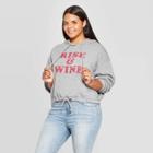 Modern Lux Women's Rise & Wine Plus Size Long Sleeve Sweatshirt - Gray 1x, Women's,