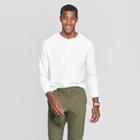 Men's Regular Fit Long Sleeve Jersey Henley Shirt - Goodfellow & Co White M,