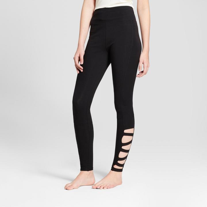 Women's High Waist Caged Ankle Leggings - Mossimo Supply Co. Black
