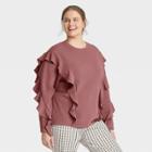 Women's Plus Size Ruffle Sweatshirt - A New Day