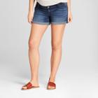 Maternity Inset Panel Midi Jean Shorts - Isabel Maternity By Ingrid & Isabel Dark Wash 00, Women's, Blue