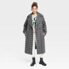 Women's Plus Size Overcoat - A New Day Gray Plaid