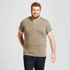 Men's Big & Tall Standard Fit Short Sleeve Henley T-shirt - Goodfellow & Co Olive (green)