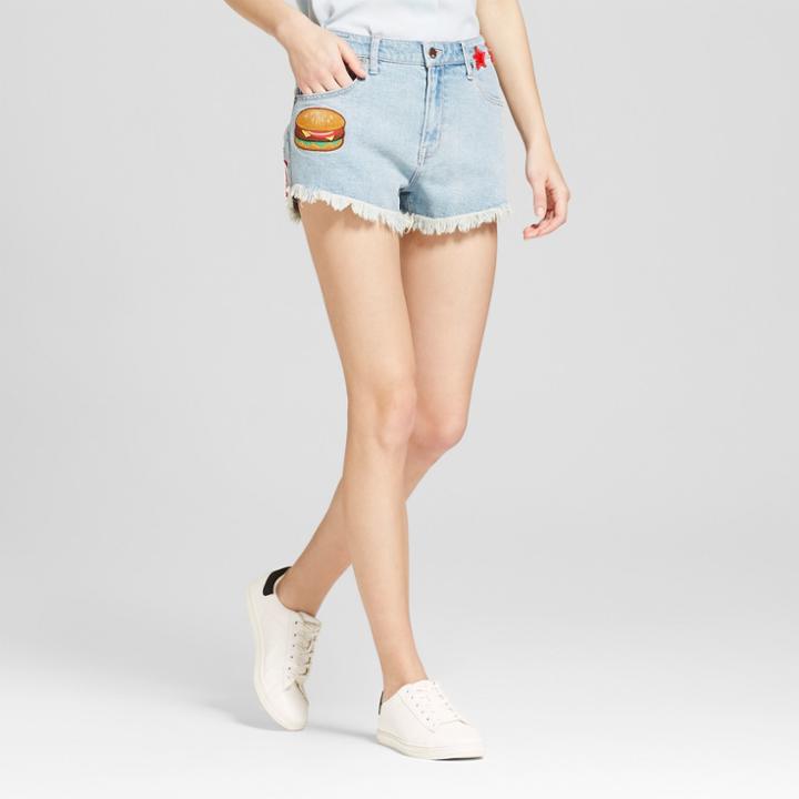 Women's Jean Cutoff Shorts With Buttons & Patches - Mossimo