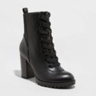 Women's Jada Laced Up Heeled Combat Boots - A New Day Black