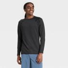 Men's Regular Fit Long Sleeve Rash Guard Swim Shirt - Goodfellow & Co Black