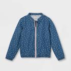 Girls' Chambray Quilted Long Sleeve Jacket - Cat & Jack Blue