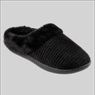 Isotoner Women's Striped Chenille Ann Hoodback Slippers - Black