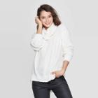 Women's Long Sleeve Chenille Cowl Neck Pullover Sweater - Xhilaration Cream Xs, Women's, Ivory