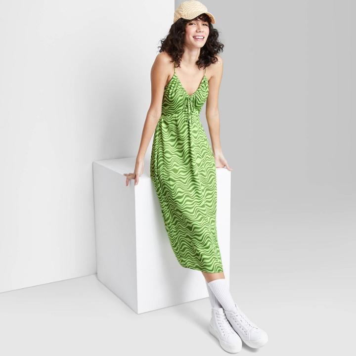 Women's Tie Back Slip Dress - Wild Fable Green Wave