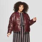 Women's Plus Size Puffer Coat - Who What Wear Brown X, Gray