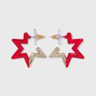 Sugarfix By Baublebar Two-tone Starburst Hoop Earrings - Red