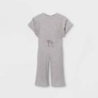 Toddler Girls' Ribbed Short Sleeve Jumpsuit - Art Class Gray