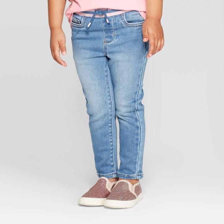 Toddler Girls' Pull On Skinny Jeans - Cat & Jack Light Blue 3t, Toddler Girl's