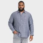 Men's Big & Tall Double Weave Long Sleeve Button-down Shirt - Goodfellow & Co Gray