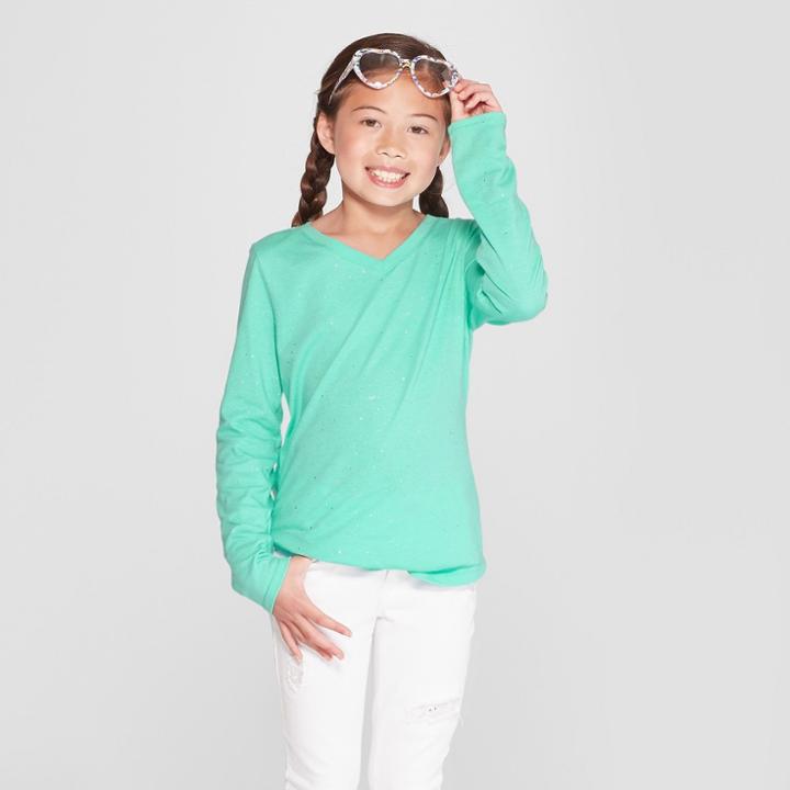 Girls' Sprinkles Long Sleeve T-shirt - Cat & Jack Green