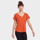 Women's Essential V-neck Short Sleeve T-shirt - All In Motion Orange