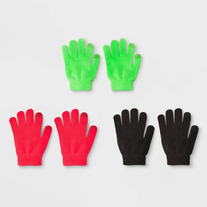 Women's 3pk Magic Gloves - Wild Fable Company Red