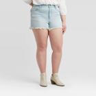 Women's Plus Size Fray Hem Jean Shorts - Universal Thread Medium Wash 14w, Women's, Blue